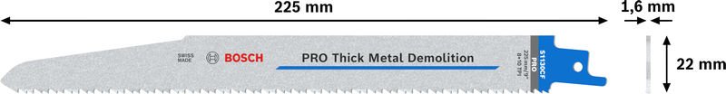 Bosch PRO Thick Metal Demolition S1130CF Blatt, 1,6 x 22 x 225&nbsp;mm, 100-tlg. Produktbild img3 L