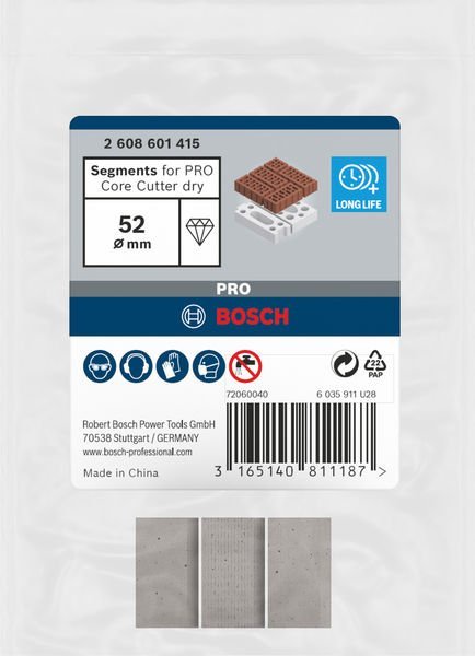 Bosch Segmente für PRO Trockenbohrkrone 52 x 11,5&nbsp;mm, 1 1/4&nbsp;Zoll UNC Produktbild img2 L
