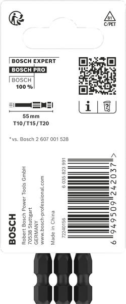 Bosch PRO Torx Impact Bit, T10, T15, T20, 55 mm, 3-tlg. Produktbild img4 L