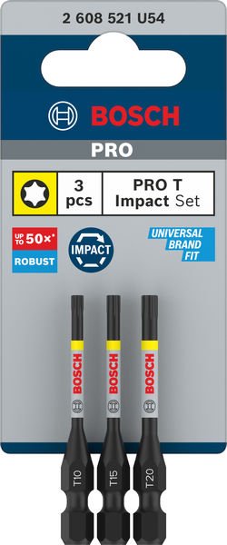 Bosch PRO Torx Impact Bit, T10, T15, T20, 55 mm, 3-tlg. Produktbild img2 L