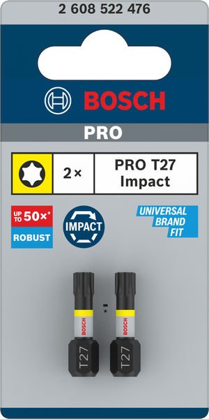 Bosch PRO Torx Impact Bit, T27, 25 mm, 2-tlg. Produktbild img2 L