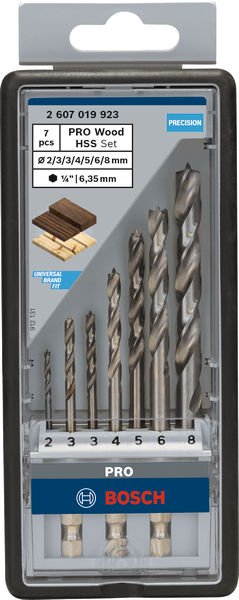 Bosch PRO Wood HSS Holzspiralbohrer-Set. 7-tlg. Produktbild img3 L