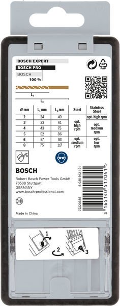 Bosch PRO Stainless Steel HSS-Co Spiralbohrer-Set, 6-tlg. Produktbild img2 L