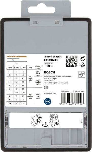 Bosch PRO Stainless Steel HSS-Co Spiralbohrer-Set, 10-tlg. Produktbild img2 L