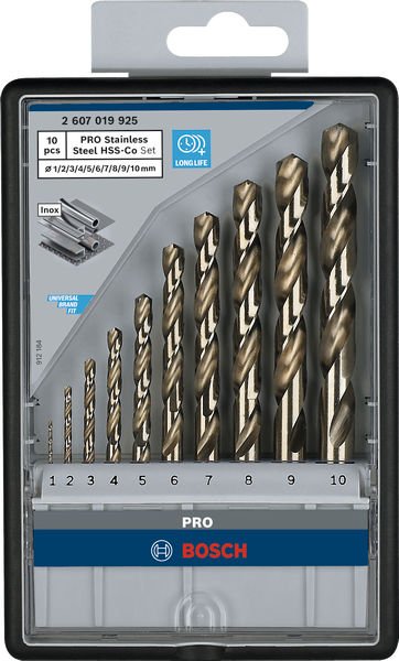 Bosch PRO Stainless Steel HSS-Co Spiralbohrer-Set, 10-tlg. Produktbild img3 L