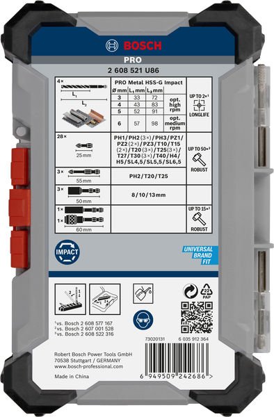 PRO Impact Schrauberbits und Metallbohrer Mixed Set, 40-tlg. Produktbild img5 L