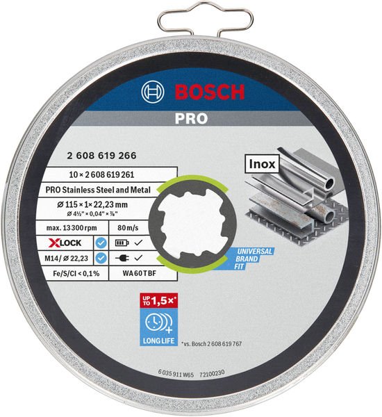 Bosch PRO&nbsp;Stainless Steel and Metal X-Lock Trennscheibe, 115 x 1 x 22,23&nbsp;mm Produktbild img1 L