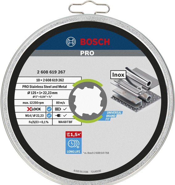 PRO&nbsp;Stainless Steel and Metal X-Lock Trennscheibe, 125 x 1 x 22,23&nbsp;mm Produktbild img1 L