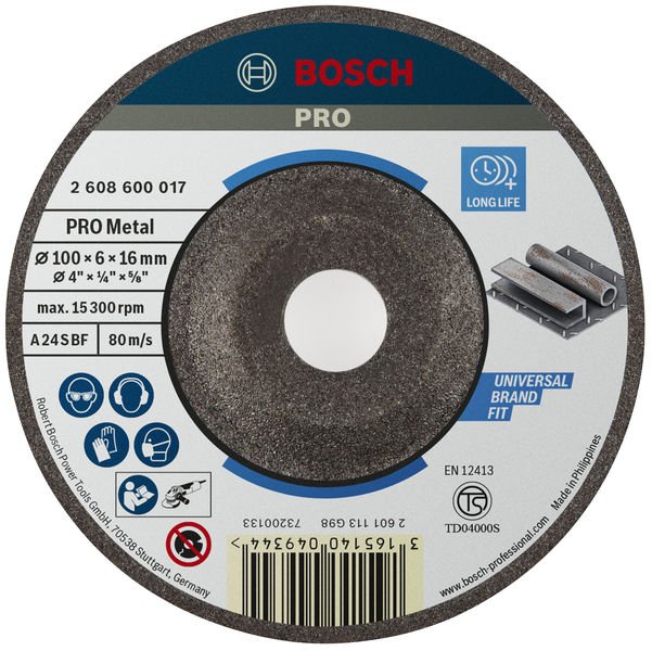 Bosch PRO Metal Schleifscheibe, 100 x 6 x 16&nbsp;mm Produktbild img1 L