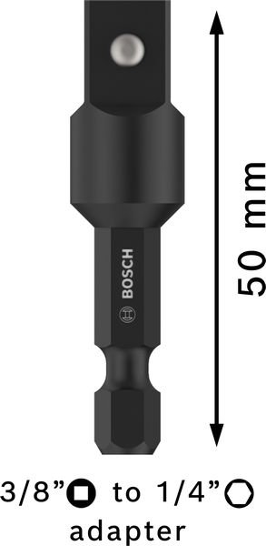 Bosch PRO Socket Adapter mit Stiftverbindung, 3/8", 50 mm Produktbild img3 L