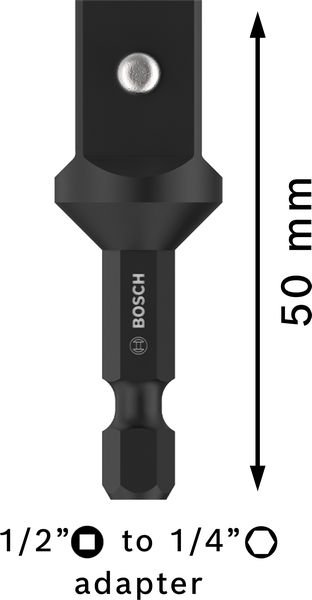 Bosch PRO Socket Adapter mit Stiftverbindung, 1/2", 50 mm Produktbild img3 L