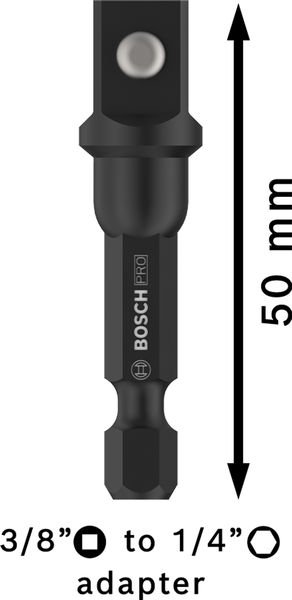 Bosch PRO Socket Adapter mit Kugelverbindung, 3/8", 50 mm Produktbild img3 L