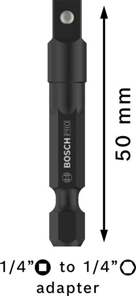 Bosch PRO Socket Adapter mit Kugelverbindung, 1/4", 50 mm Produktbild img3 L