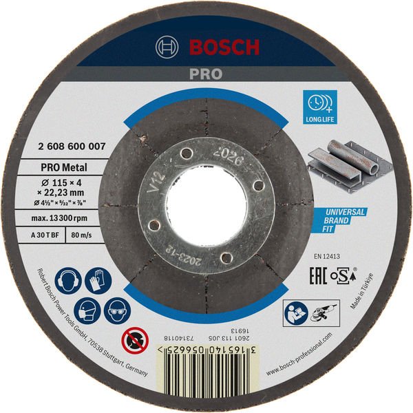 Bosch PRO Metal Schleifscheibe, 115 x 4 x 22,23&nbsp;mm Produktbild img1 L