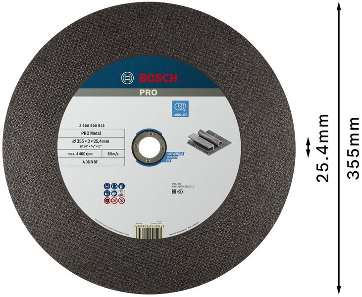 Bosch PRO Metal Trennscheibe, 355 x 2,8 x 25,4&nbsp;mm Produktbild img3 L