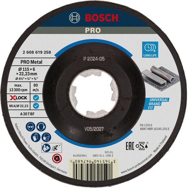 Bosch PRO Metal X-Lock Schleifscheibe, 115 x 6 x 22,23&nbsp;mm Produktbild img1 L