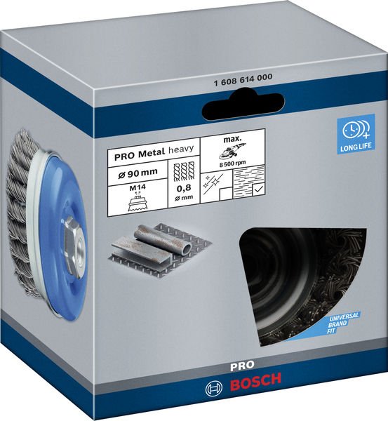 Bosch PRO Metal heavy Topfbürste, 90 x 0,8 mm, Gewinde Produktbild img2 L
