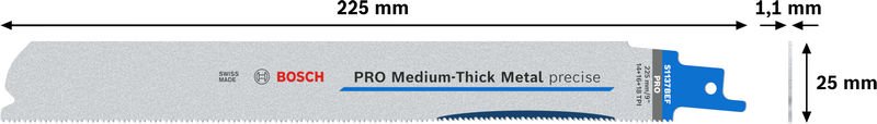 Bosch PRO Medium-Thick Metal precise S1137BEF Blatt, 1,1 x 25 x 225 mm, 5-tlg. Produktbild img3 L
