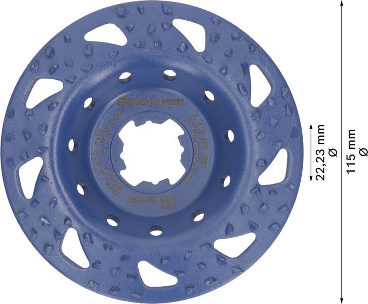 Bosch EXPERT Multi Material Carbide-Topfscheibe grob, schräg, X-LOCK, 115&nbsp;mm, 22,23&nbsp;mm Produktbild img22 L