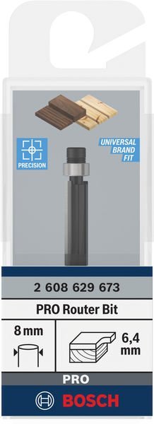 Bosch PRO Bündigfräser mit untenliegendem Führungskugellager, Ø6,35 x L20, Schaft 8 mm Produktbild img2 L