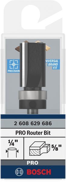 Bosch PRO Bündigfräser, obenliegendes Führungskugellager, Ø 5/8" x L 1", Schaft 1/4" Produktbild img2 L