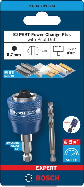 Bosch EXPERT Power Change Plus Aufnahme m. Vorb., HEX Sch. 8,7mm, HSS-G, 7,15x45x85mm Produktbild img2 L