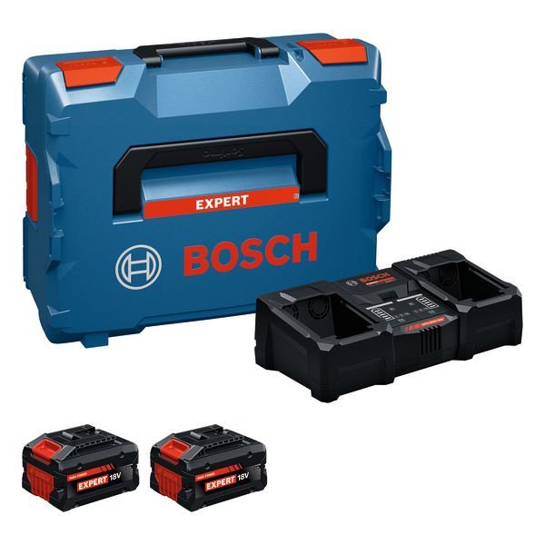 Bosch EXPERT Batterie/Ladegerät Set 2x EXBA 18V-80 + EXAL18V2-320 Produktbild img1 L