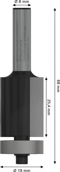 Bosch PRO Bündigfräser mit untenliegendem Führungskugellager Produktbild img3 L