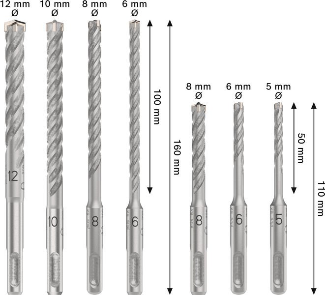 Bosch PRO SDS plus-5X Hammerbohrer-Set, 5/6/8/6/8/10/12 mm, 7-tlg Produktbild img3 L