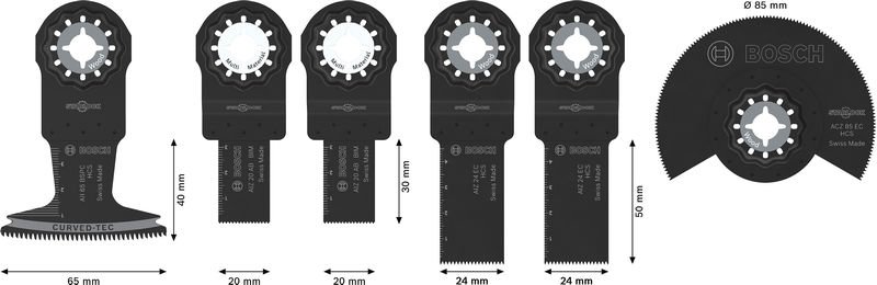 Bosch Holz- und Weichmetall-Blatt-Set für oszillierende Multifunktionswerkzeuge,6-tlg. Produktbild img3 L