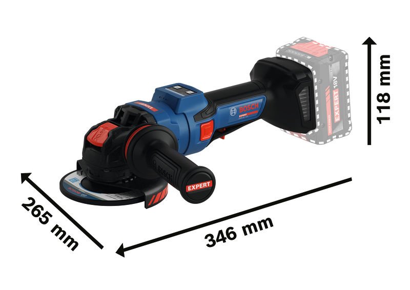 Bosch EXPERT Winkelschleifer EXWX18V-15PS, 2 x EXBA18V-80 in L-BOXX Produktbild img2 L