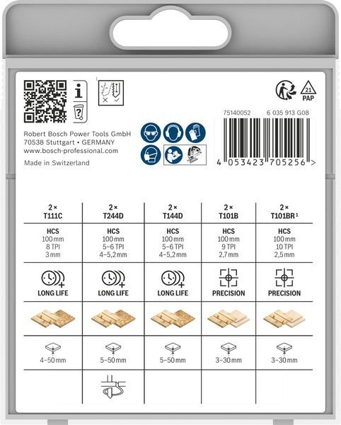 Bosch Stichsägeblatt Set Wood Basic, 10-tlg. Produktbild img3 L