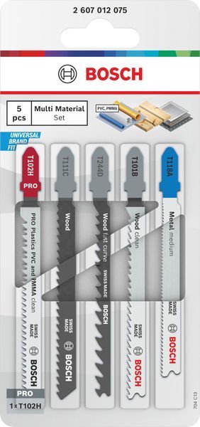 Bosch Stichsägeblatt Set Multi Material, 5-tlg. Produktbild img2 L