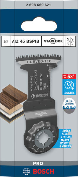 Bosch PRO AIZ 45 BSPIB Tauchsägeblatt, 45 x 45&nbsp;mm, 5-tlg Produktbild img2 L