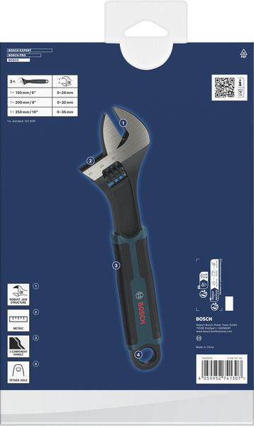 Bosch Rollgabelschlüssel-Set, 150/200/250 mm, 3-tlg. Produktbild img3 L