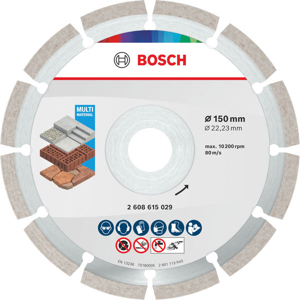 Bosch Multi Material Diamond Trennscheibe, 150 x 22.23 x 7 mm Produktbild img1 L