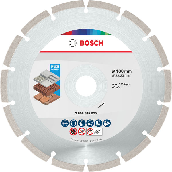 Bosch Multi Material Diamond Trennscheibe, 180 x 22.23 x 7 mm, 10 Stk. Produktbild img1 L