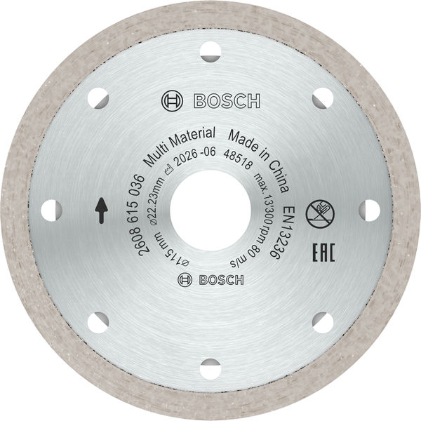 Bosch Multi Material Turbo Diamond Trennscheibe, 115 x 22.23 x 7 mm, 10 Stk. Produktbild img2 L