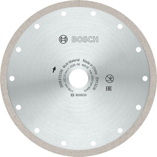 Bosch Multi Material Turbo Diamond Trennscheibe, 180 x 22.23 x 7 mm, 10 Stk. Produktbild img2 L