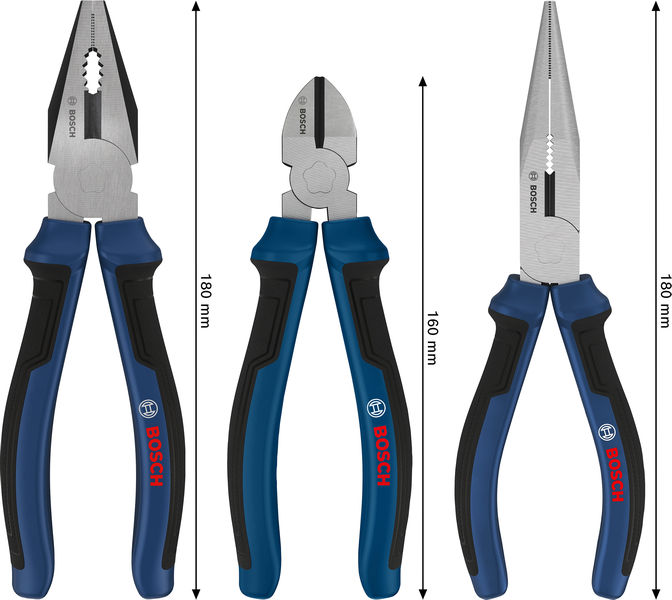 Bosch Zangen-Set, Mehrkomponentengriffe, 3-tlg. Produktbild img4 L