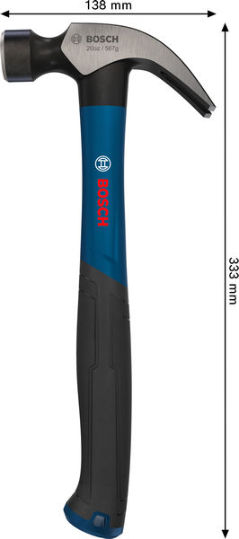 Bosch Zimmermannshammer 20 oz / 570 g, geschwungen Produktbild img4 L