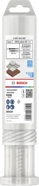 Bosch SDS plus-3C Meißel- und Bohrer-Set, D 5/6/8 mm, 5-tlg. für Bohrhämmer Produktbild img2 L