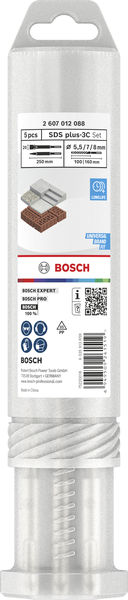 Bosch SDS plus-3C Meißel- und Bohrer-Set, D 5,5/7/8 mm, 5-tlg. für Bohrhämmer Produktbild img2 L