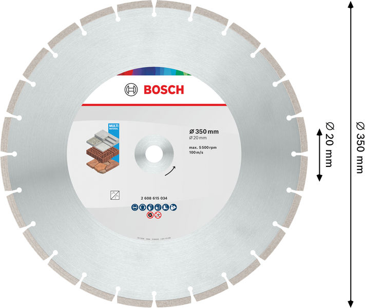 Bosch Multi Material Diamond Trennscheibe, 350 x 20 x 10 mm Produktbild img5 L