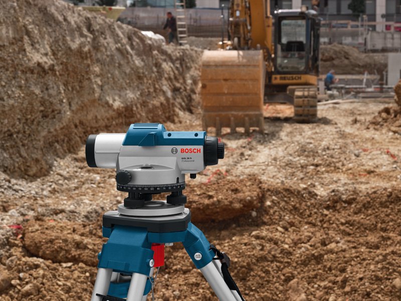 Bosch Optisches Nivelliergerät GOL 26 G, mit Baustativ BT160, Messstab GR 500 Produktbild img5 L