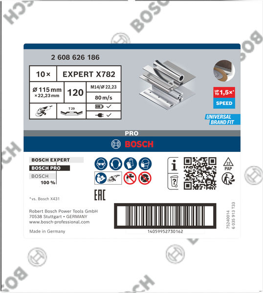Bosch PRO X571 Fächerschleifscheibe, abgewinkelt, 115 mm Produktbild img3 L