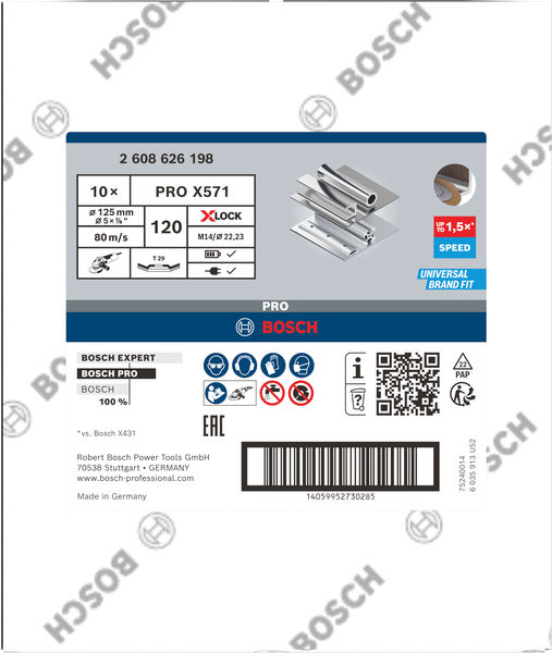 Bosch PRO X571 Fächerschleifscheibe, abgewinkelt, 125 mm Produktbild img3 L