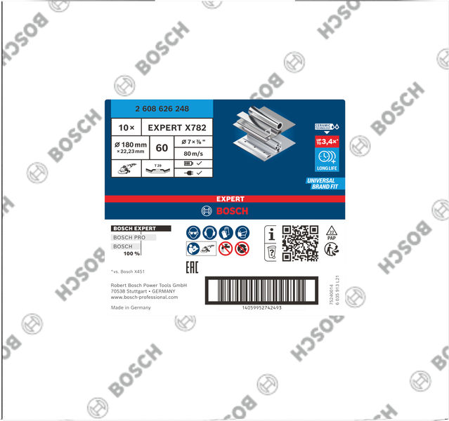 Bosch EXPERT X782 Fächerschleifscheibe, abgewinkelt, 180 mm Produktbild img3 L