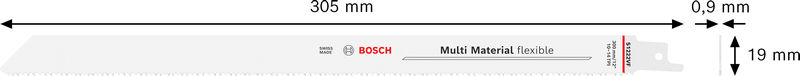 Bosch Multi Material flexibles S1222VF Säbelsägeblatt , 0,9 x 19 x 300 mm, 25-tlg Produktbild img4 L