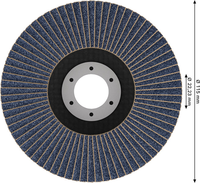 Bosch PRO X571 Fächerschleifscheibe, abgewinkelt, 115 mm Produktbild img5 L